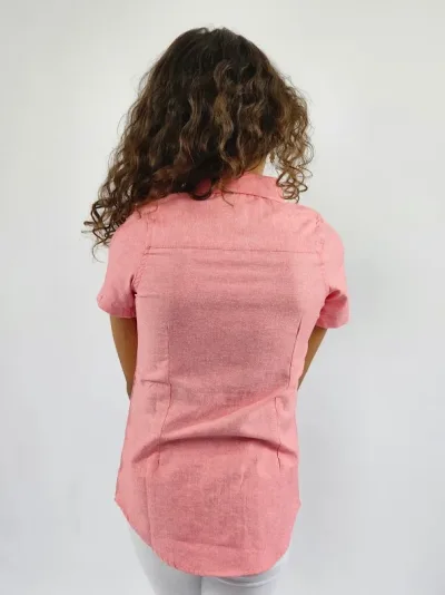 Camisa Cambrige Polo para niña color fuscia