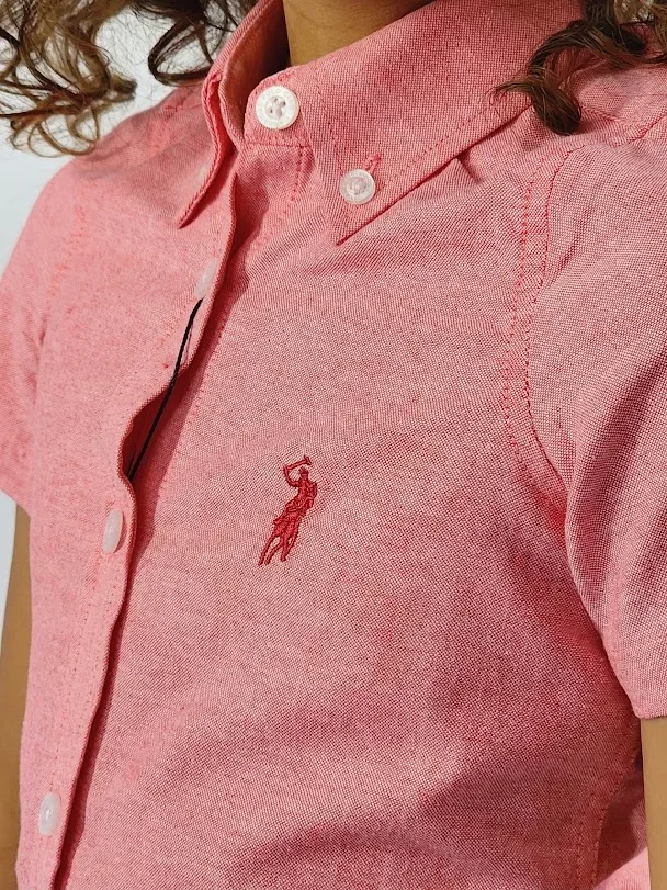 Camisa Cambrige Polo para niña color fuscia
