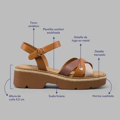 Sandalias Natural Clinton Multi para Dama