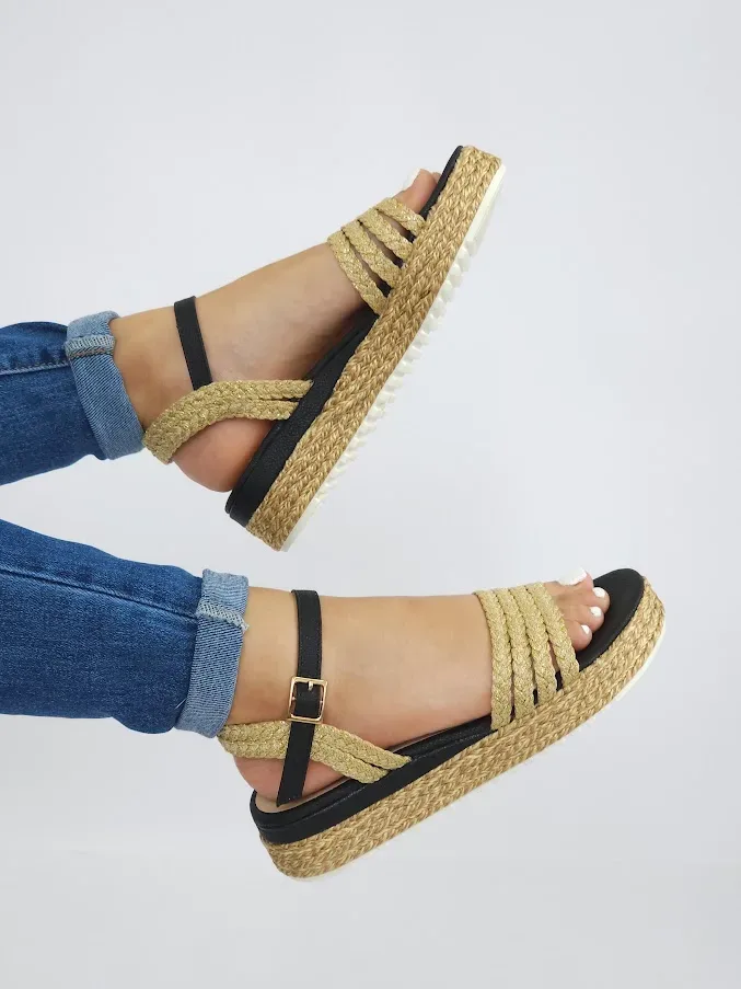 Sandalias Colombianas para Dama negro T-43