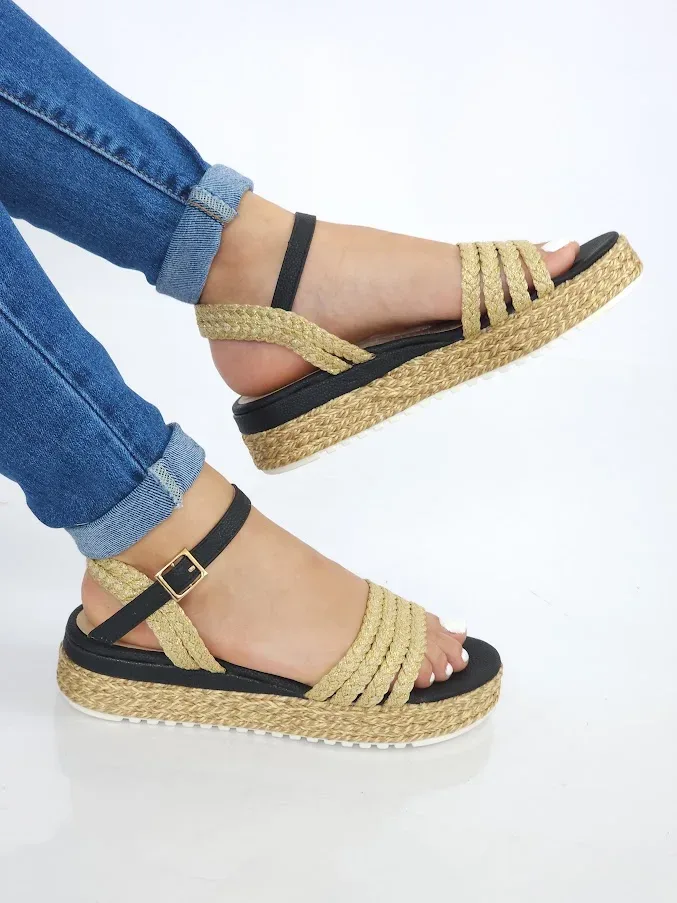 Sandalias Colombianas para Dama negro T-43