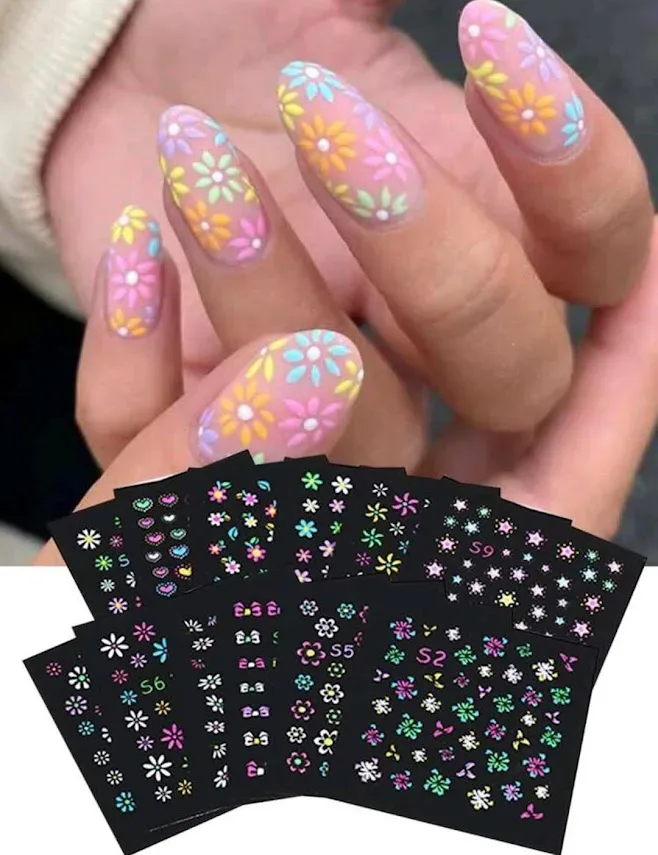 Pegatina par uñas diseño floral