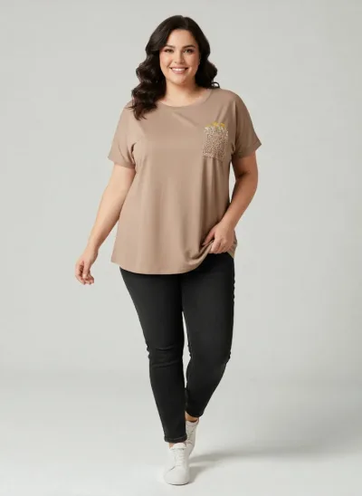 Camiseta taba para dama TB03-19 color cafe