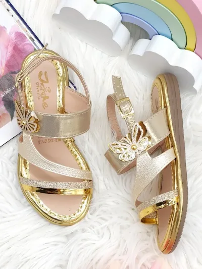 Sandalias para niña color dorado