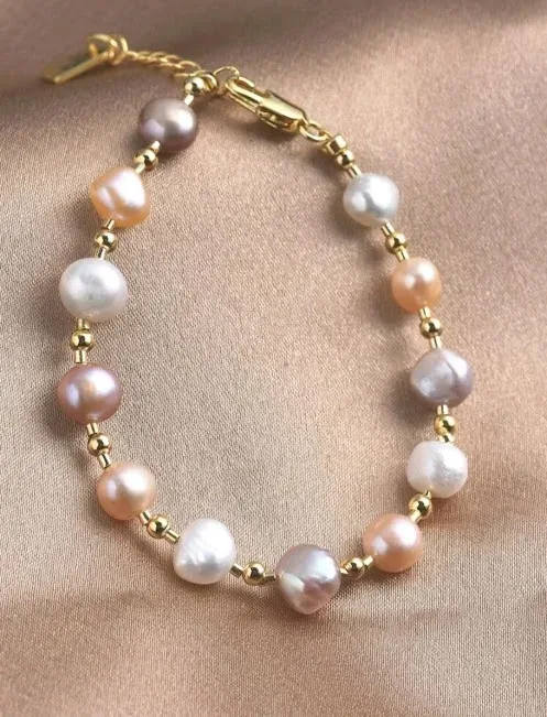 Pulsera de piedras naturales para dama multicolor