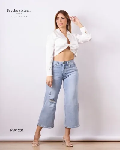 Jeans Psycho Sixteen para dama PW1201 COLOR CELESTE