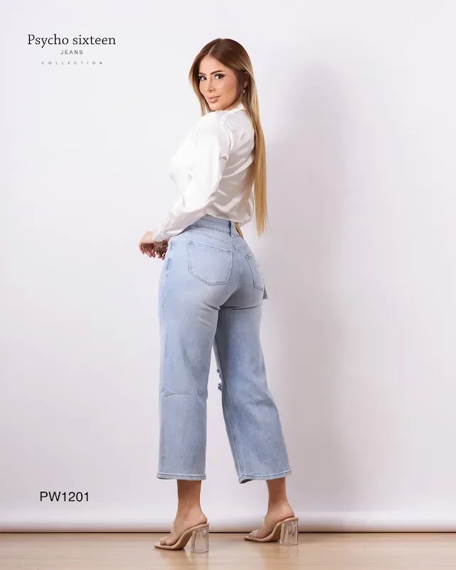 Jeans Psycho Sixteen para dama PW1201 COLOR CELESTE