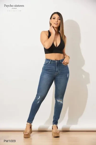 Jeans PSYCHO SIXTEEN para dama high rise, skinny PW1009