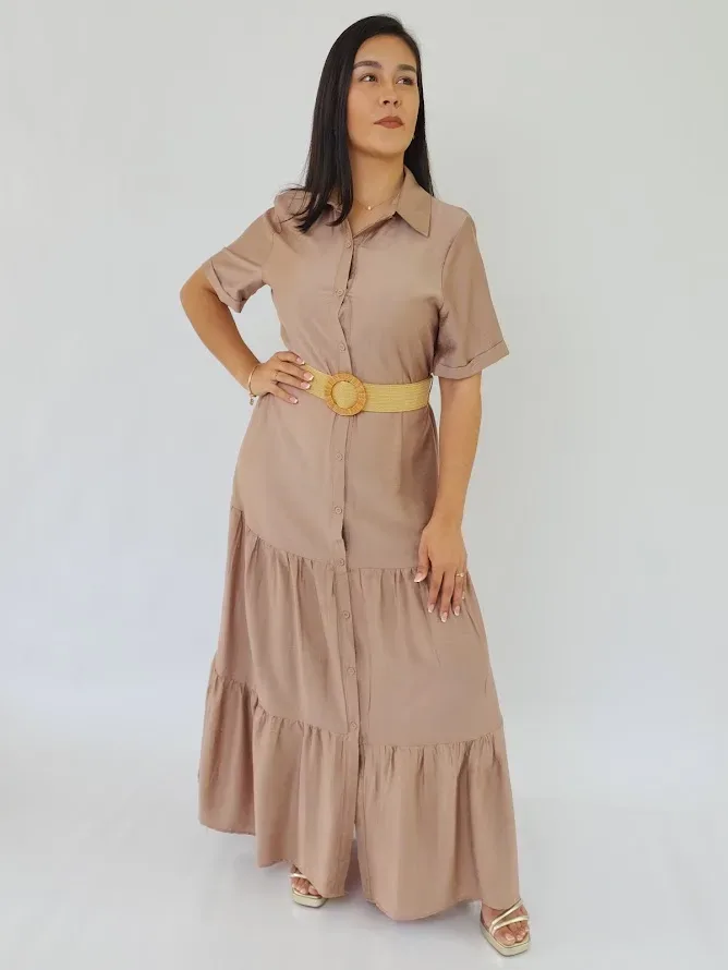 Vestido color beige para dama