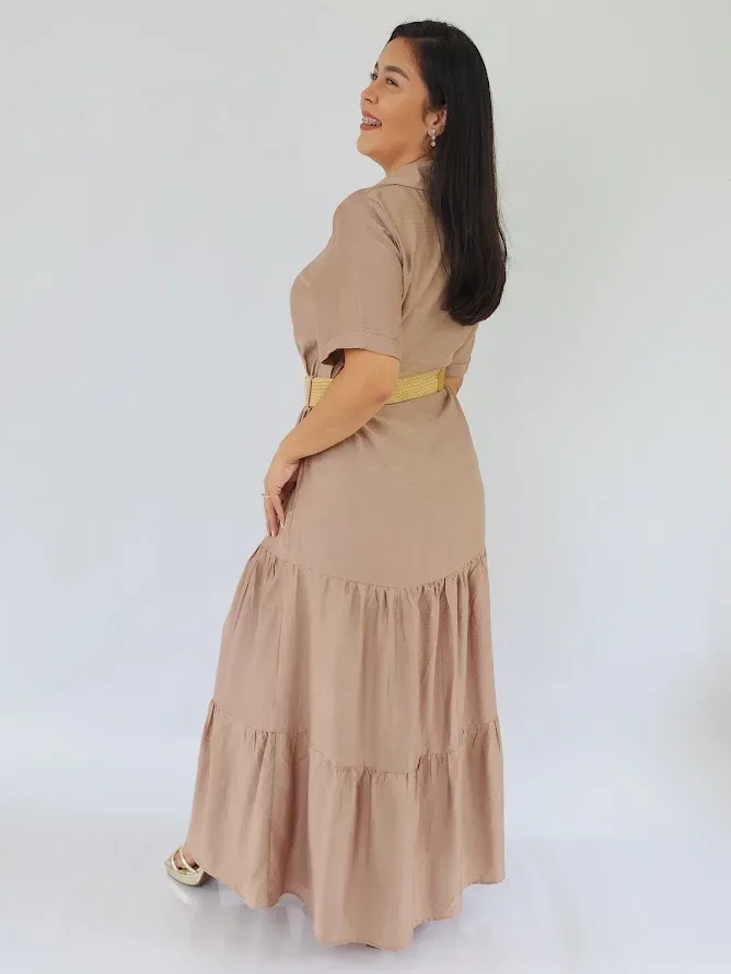 Vestido color beige para dama