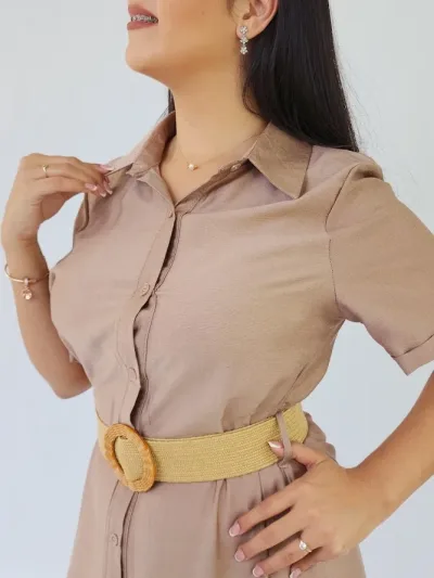 Vestido color beige para dama
