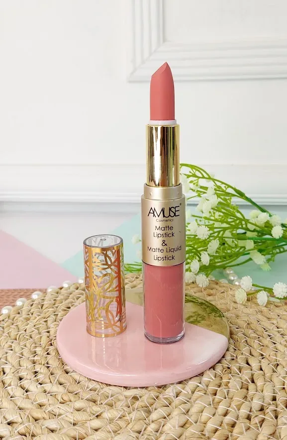 Lápiz labial doble AMUSE LIP 6289-6 Matte Lip Set Rosa coral