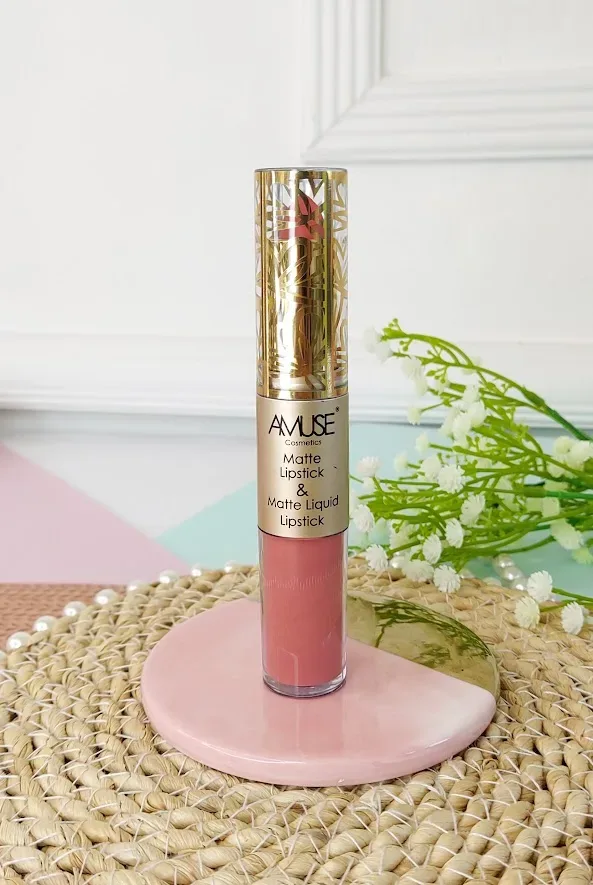 Lápiz labial doble AMUSE LIP 6289-6 Matte Lip Set Rosa coral