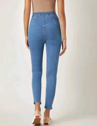Jeans para dama high rise super skinny color azul