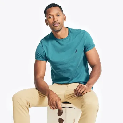 Camiseta Nautica para caballero azul turqueza