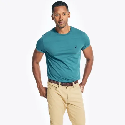 Camiseta Nautica para caballero azul turqueza