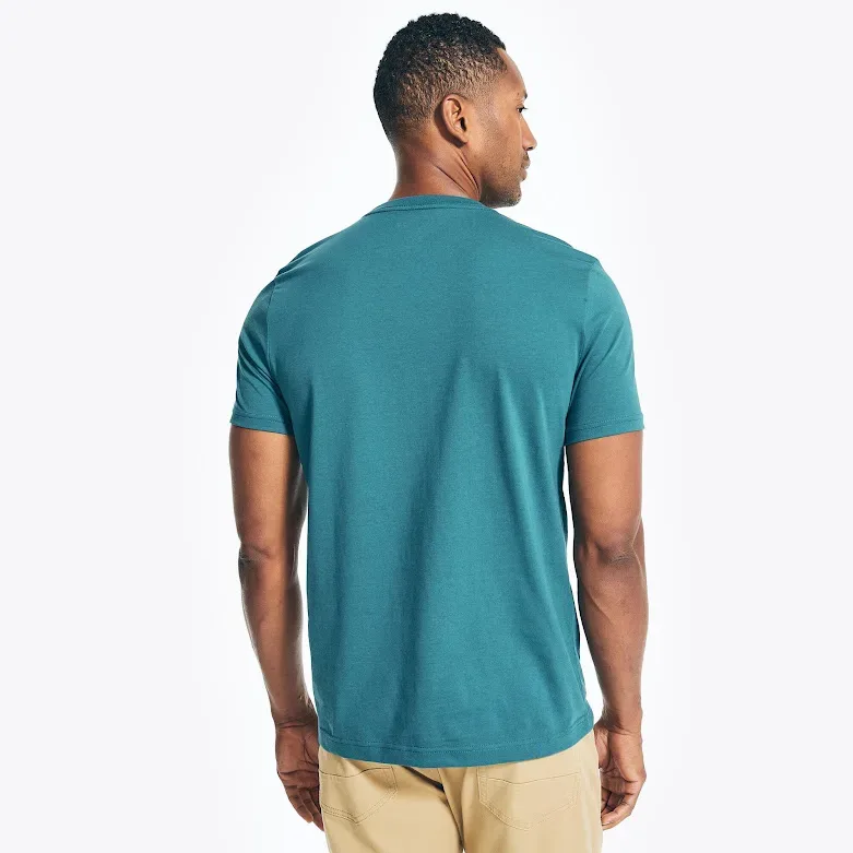 Camiseta Nautica para caballero azul turqueza