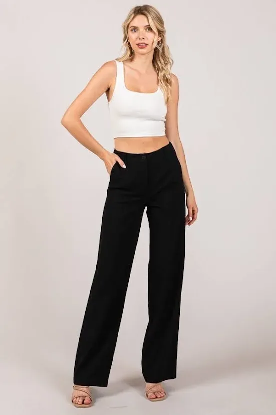 Pantalón ancho para Dama color negro