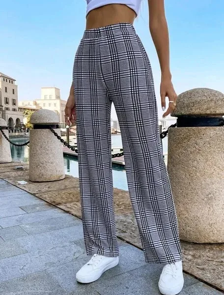 Pantalón con estampado de cuadros
