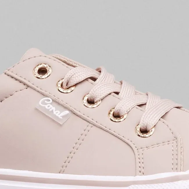 Tenis Coral para dama color beige Camille Sand Pu