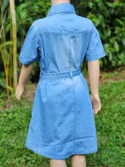 Vestido Cambridge Polo Club celeste para niña