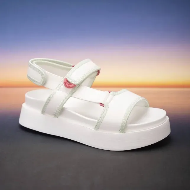 Sandalias Coral para dama Greta color blanco con menta