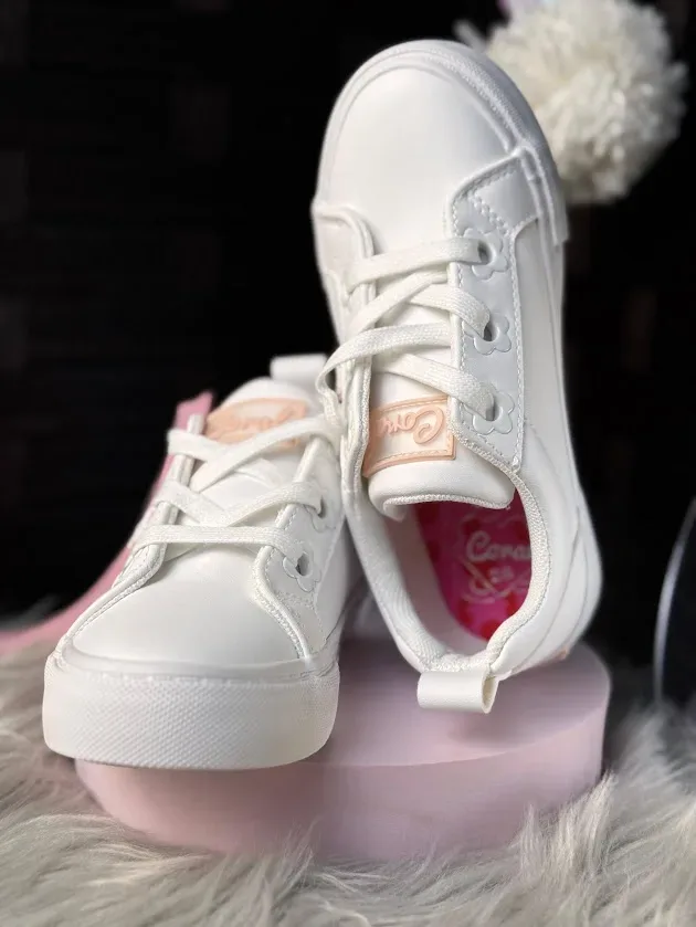 Tenis Coral KAORI WHITE para Niña