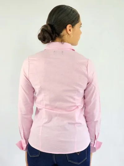 Camisa manga larga  Cambrige Polo para dama color rosa