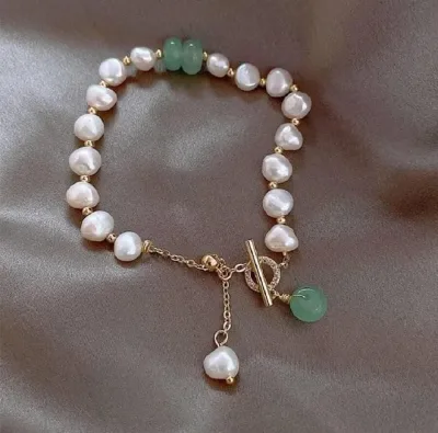 Pulsera de piedras cultivadas para dama color blanco