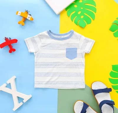 Camiseta para  niño The Children Place a rayas color blanco