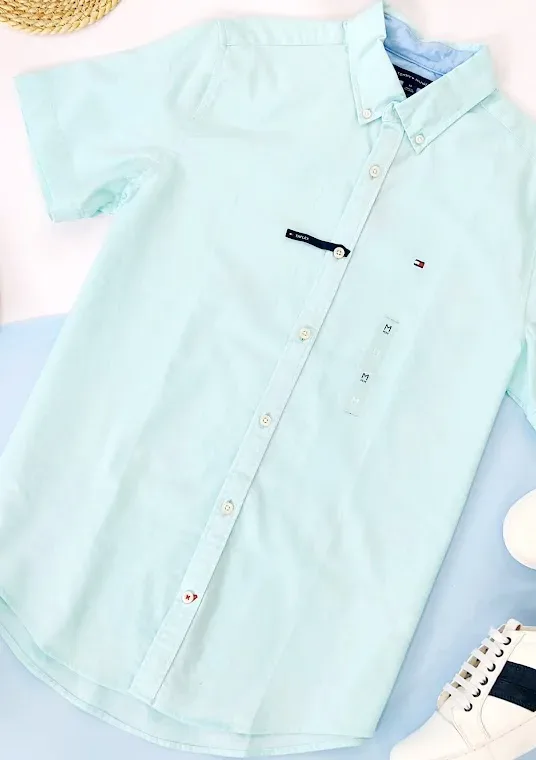 Camisa Tommy Hilfiger para caballero color verde menta