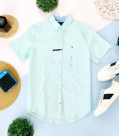 Camisa Tommy Hilfiger para caballero color verde menta