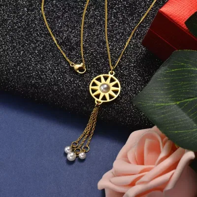 Collar de acero inoxidable para dama color dorado