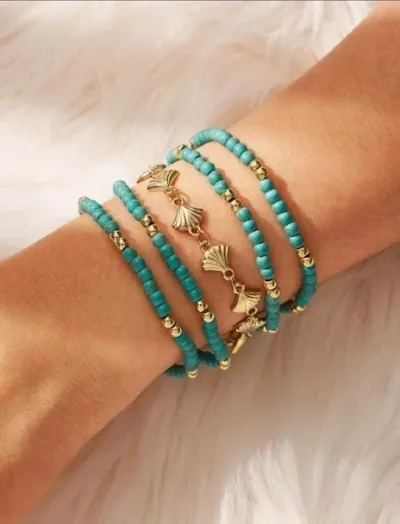 Set de pulseras para dama celeste