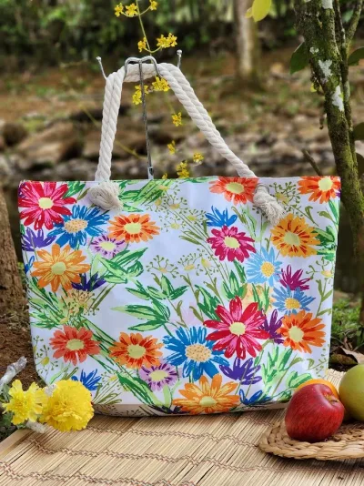 Bolso de hombro para dama diseño floreado