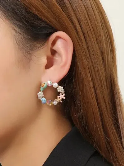 Aretes con diseño de mar de fantasía