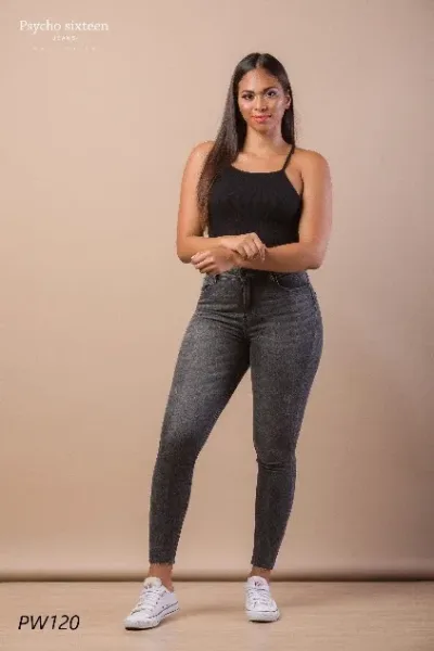 Jeans Psycho Sixteen High Rise Skinny PW120 para dama color gris