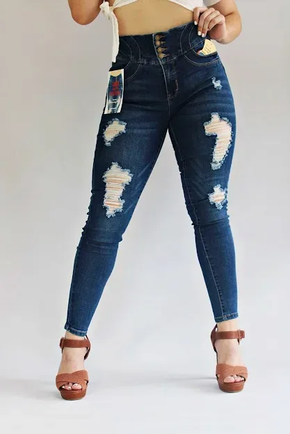 Jeans para dama Wax Jeans super skinny color azul