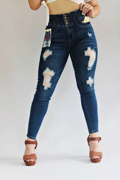 Jeans para dama Wax Jeans super skinny color azul
