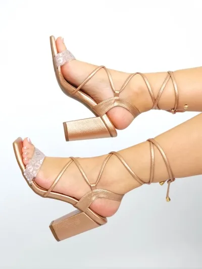 Tacones Colombianos para Dama JADE Oro rosa CS101