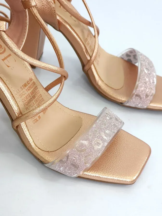 Tacones Colombianos para Dama JADE Oro rosa CS101