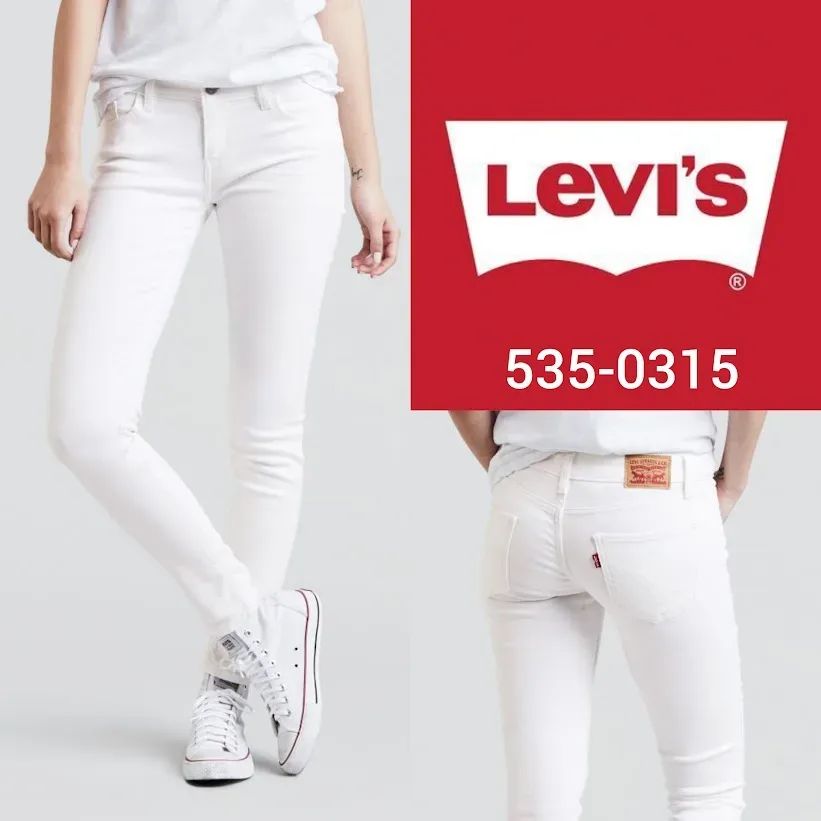 Jeans para dama Levi's 535-0315 Super Skinny color blanco