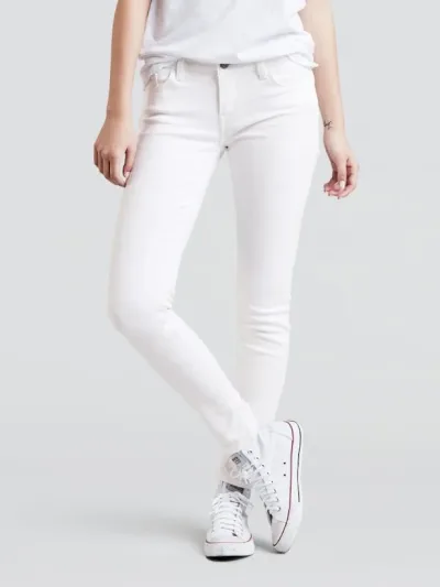 Jeans para dama Levi's 535-0315 Super Skinny color blanco