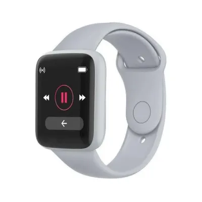 Reloj inteligente color gris.