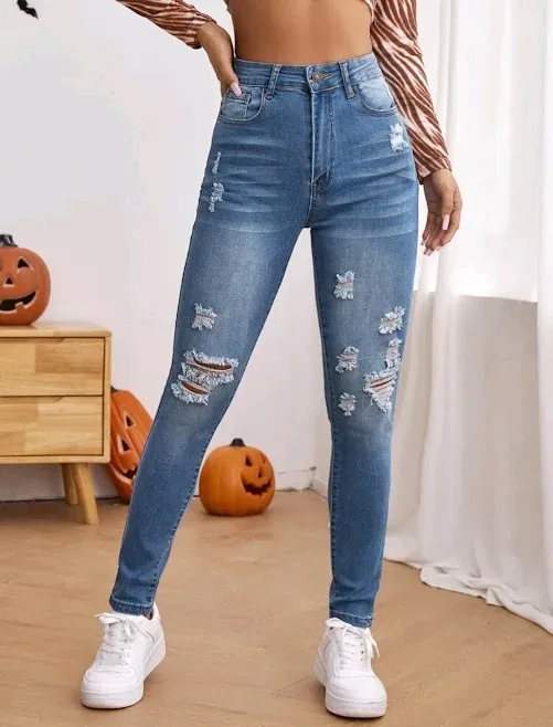 Jeans para dama color azul lavado