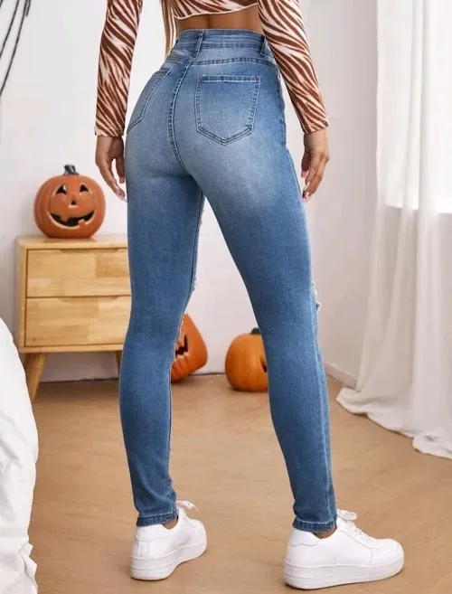 Jeans para dama color azul lavado