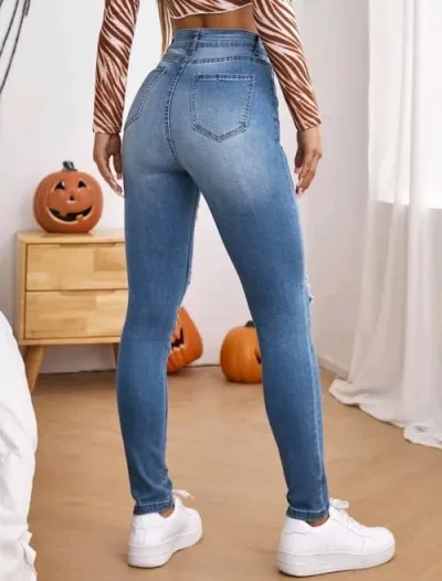 Jeans para dama color azul lavado