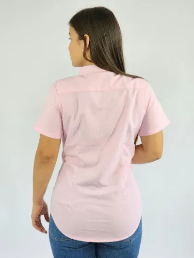 Camisa Cambrige Polo para muchacha color rosa