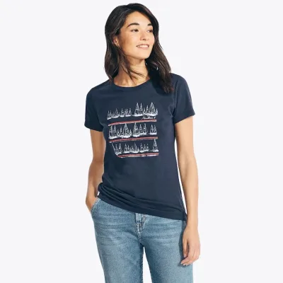 Camiseta Nautica para dama color azul oscuro