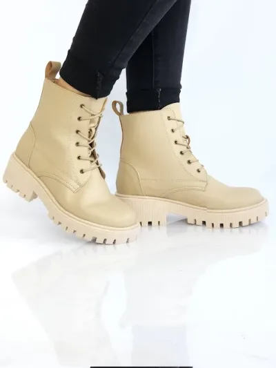 Botines Colombianos para Dama Militar Beige